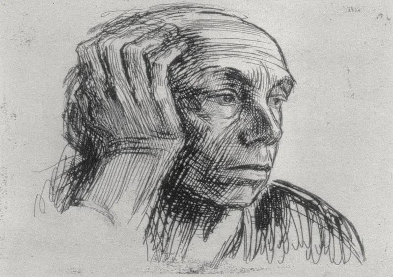 Käthe Kollwitz | Selvportræt – 1910 | Indrammet kunsttryk | Realisme