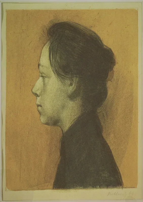 Käthe Kollwitz | Selvportræt – 1899 | Indrammet kunsttryk | Realisme