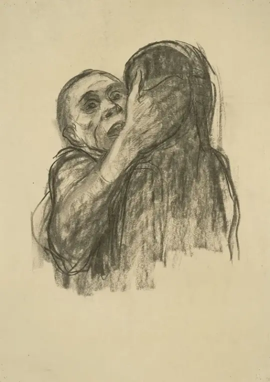 Käthe Kollwitz | Døden er anerkendt som en ven - 1934 | Indrammet kunsttryk | Realisme