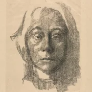 Käthe Kollwitz – Selbstportrait 1915 | Giclée Kunstdruck gerahmt