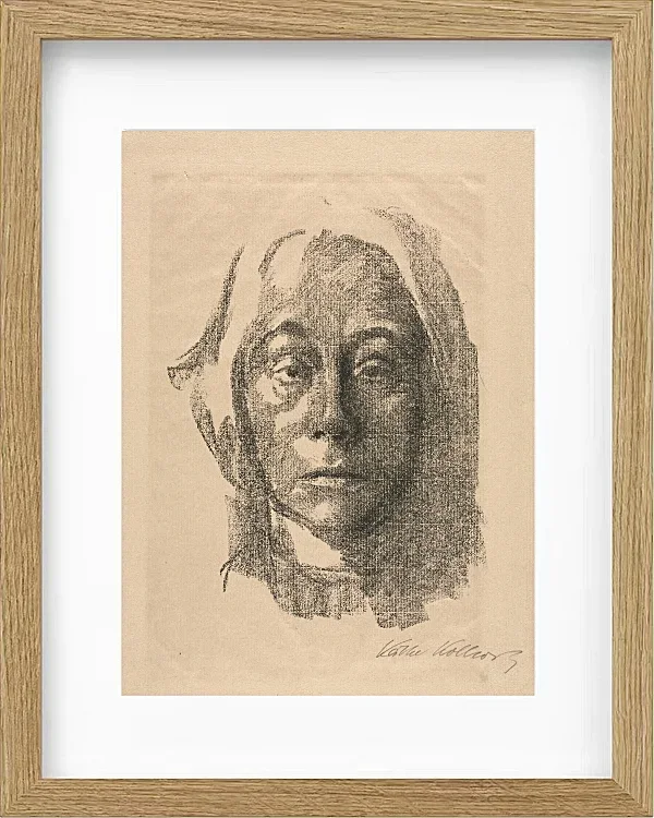 Käthe Kollwitz – Selbstportrait 1915 | Giclée Kunstdruck gerahmt