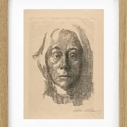 Käthe Kollwitz – Selbstportrait 1915 | Giclée Kunstdruck gerahmt