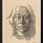 Käthe Kollwitz – Selbstportrait 1915 | Giclée Kunstdruck gerahmt