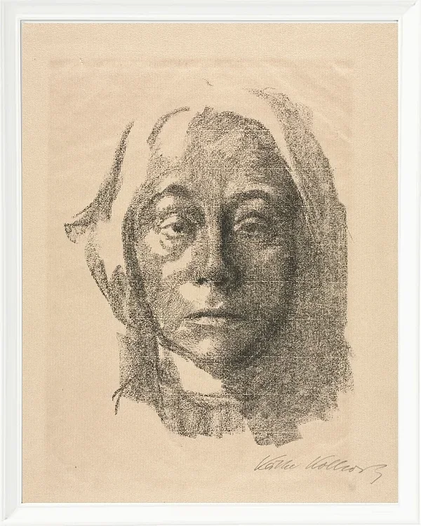 Käthe Kollwitz – Selbstportrait 1915 | Giclée Kunstdruck gerahmt