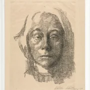 Käthe Kollwitz – Selbstportrait 1915 | Giclée Kunstdruck gerahmt