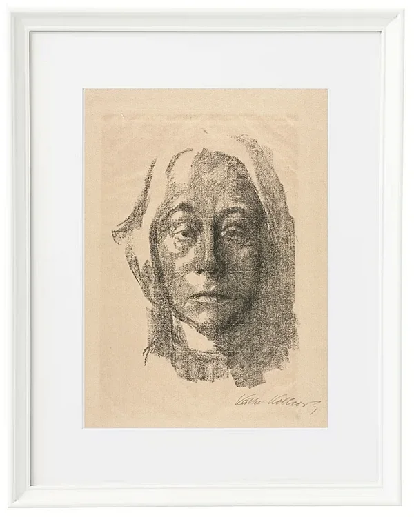 Käthe Kollwitz – Selbstportrait 1915 | Giclée Kunstdruck gerahmt