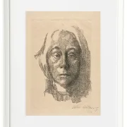 Käthe Kollwitz – Selbstportrait 1915 | Giclée Kunstdruck gerahmt
