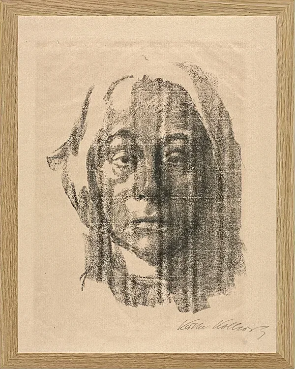 Käthe Kollwitz – Selbstportrait 1915 | Giclée Kunstdruck gerahmt