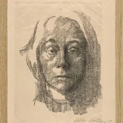 Käthe Kollwitz – Selbstportrait 1915 | Giclée Kunstdruck gerahmt