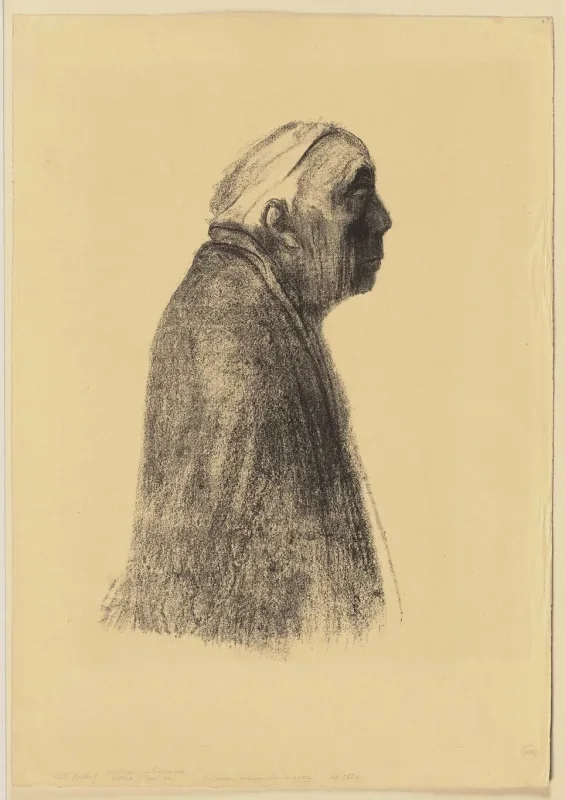 Käthe Kollwitz | Selvportræt i profil – 1938 | Indrammet kunsttryk | Realisme
