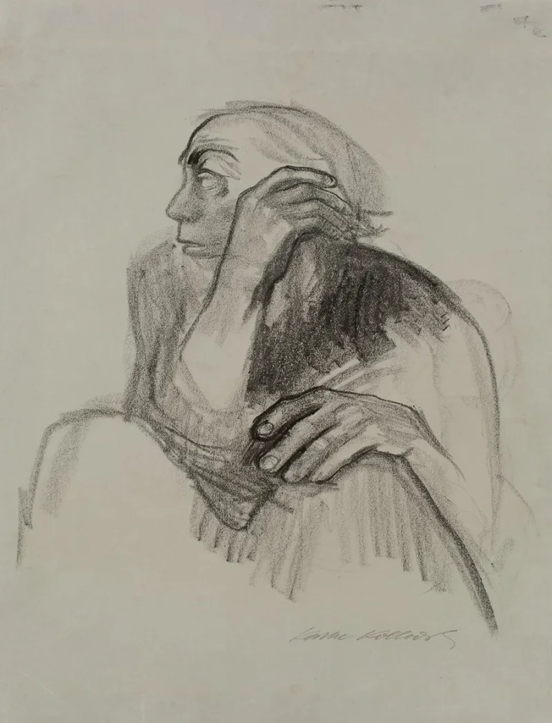 Käthe Kollwitz – Selbstporträt 1924 | Giclée Kunstdruck gerahmt