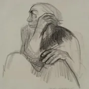 Käthe Kollwitz – Selbstporträt 1924 | Giclée Kunstdruck gerahmt