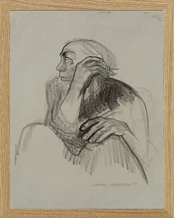 Käthe Kollwitz – Selbstporträt 1924 | Giclée Kunstdruck gerahmt