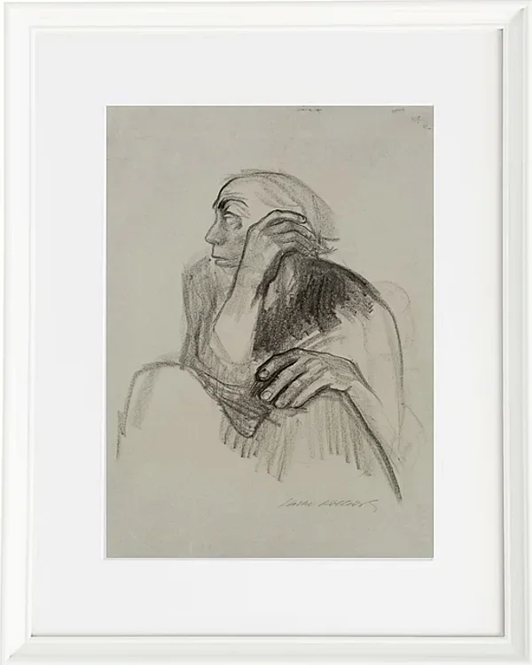 Käthe Kollwitz – Selbstporträt 1924 | Giclée Kunstdruck gerahmt