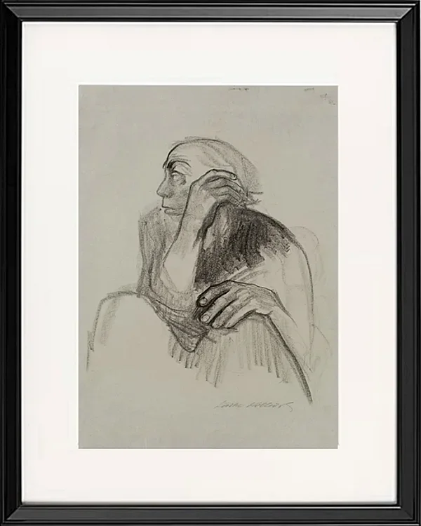Käthe Kollwitz – Selbstporträt 1924 | Giclée Kunstdruck gerahmt