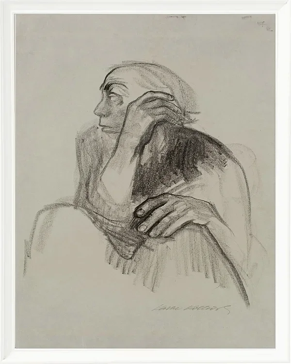 Käthe Kollwitz – Selbstporträt 1924 | Giclée Kunstdruck gerahmt