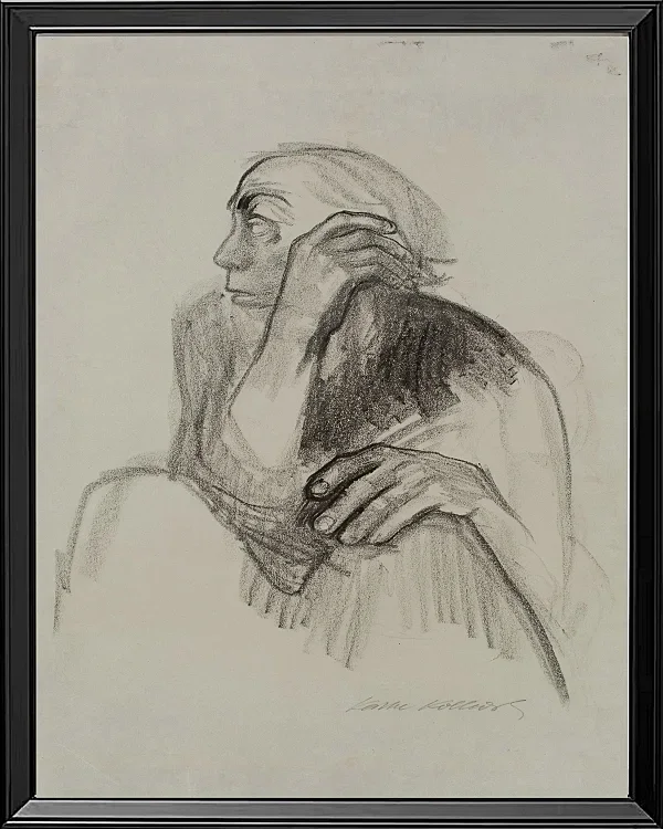 Käthe Kollwitz – Selbstporträt 1924 | Giclée Kunstdruck gerahmt