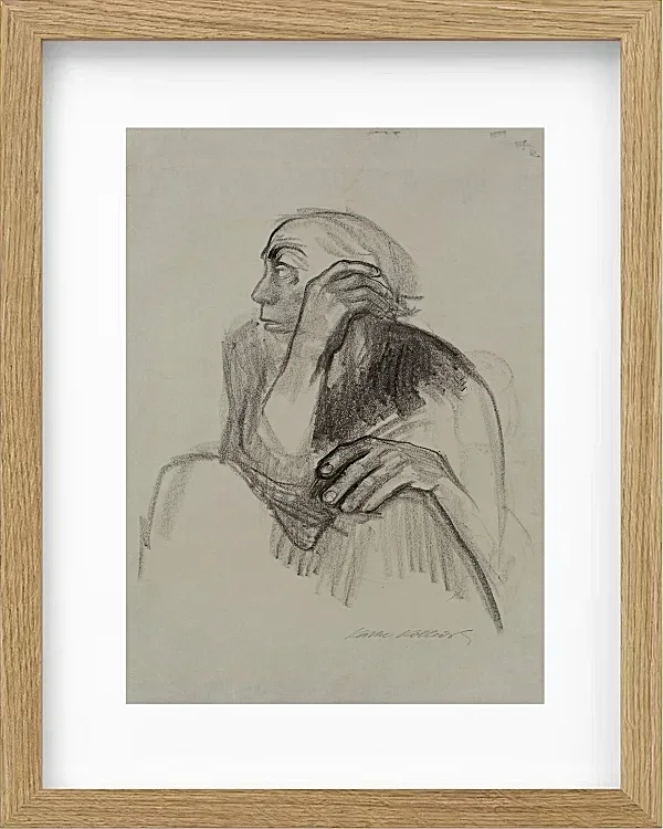 Käthe Kollwitz – Selbstporträt 1924 | Giclée Kunstdruck gerahmt