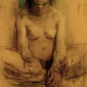 Käthe Kollwitz | Sitzender weiblicher Akt - 1904 | Gerahmter Kunstdruck | Realismus