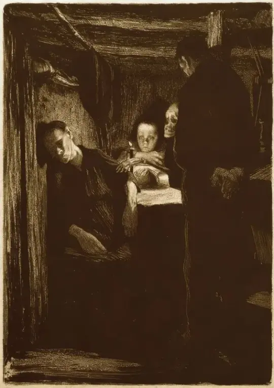 Käthe Kollwitz | Død – 1897 | Indrammet kunsttryk | Realisme