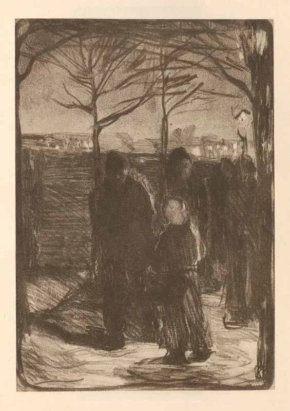 Käthe Kollwitz | Forstad - 1925 | Indrammet kunsttryk | Realisme