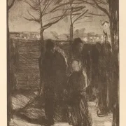 Käthe Kollwitz | Forstad - 1925 | Indrammet kunsttryk | Realisme