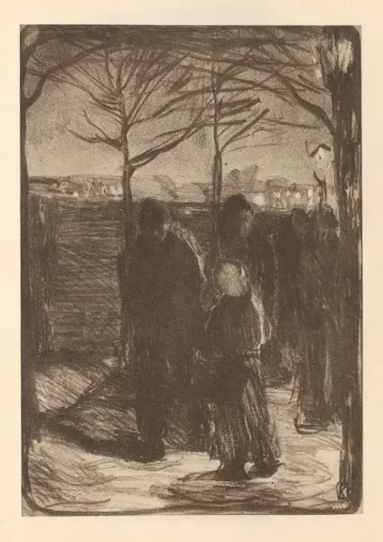 Käthe Kollwitz | Forstad - 1925 | Indrammet kunsttryk | Realisme