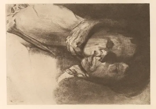 Käthe Kollwitz | Død, hustru og barn - 1910 | Indrammet kunsttryk | Realisme