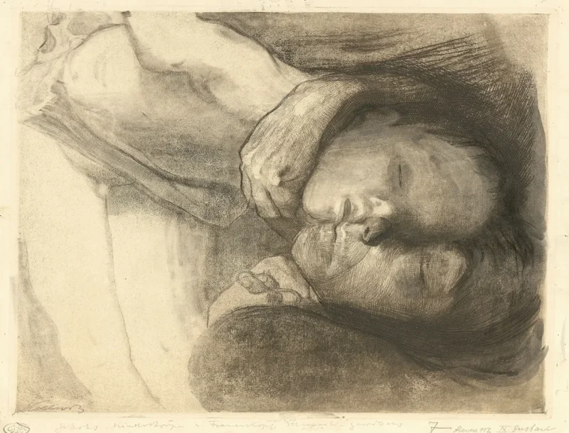 Käthe Kollwitz – Tod, Frau und Kind 1910 | Giclée Kunstdruck gerahmt