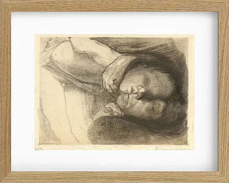 Käthe Kollwitz – Tod, Frau und Kind 1910 | Giclée Kunstdruck gerahmt