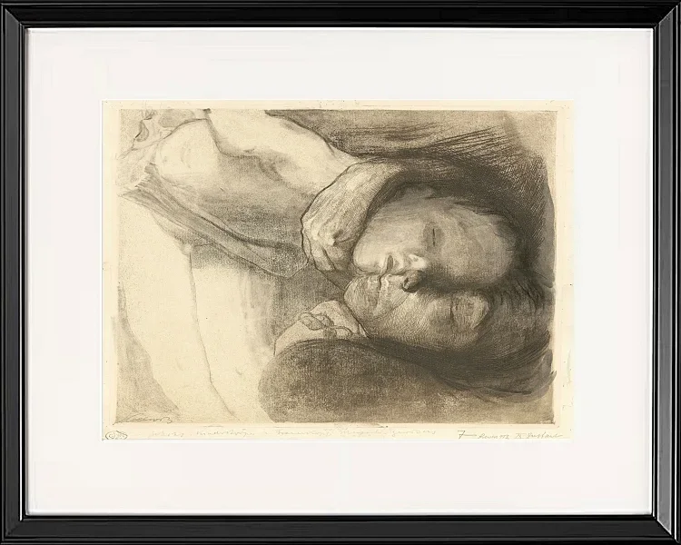 Käthe Kollwitz – Tod, Frau und Kind 1910 | Giclée Kunstdruck gerahmt