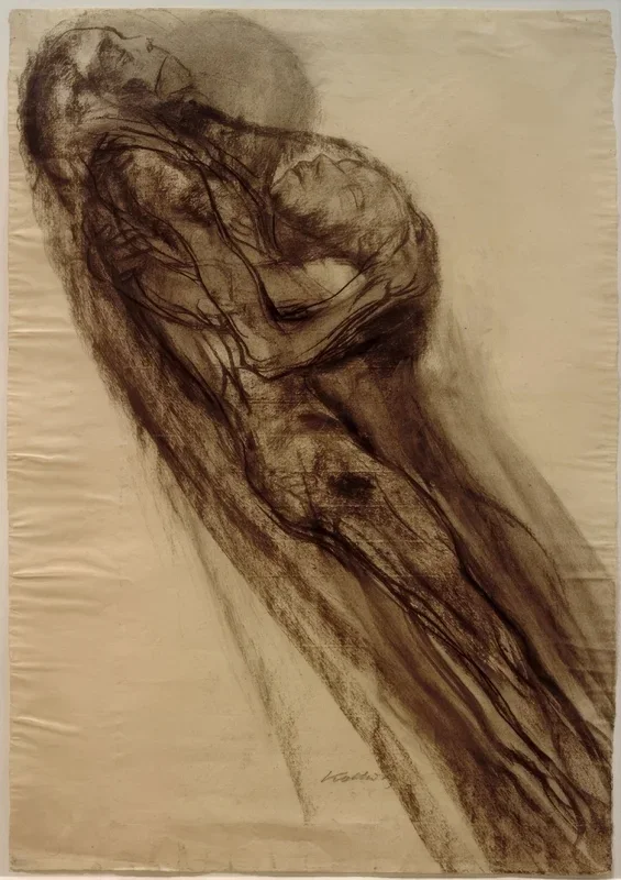 Käthe Kollwitz | Døden og kvinden, stigende – 1923 | Indrammet kunsttryk | Realisme
