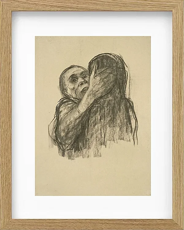 Käthe Kollwitz – Tod wird als Freund erkannt 1934 | Giclée Kunstdruck gerahmt
