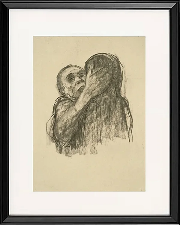 Käthe Kollwitz – Tod wird als Freund erkannt 1934 | Giclée Kunstdruck gerahmt