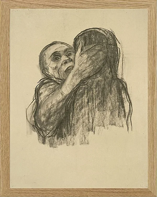 Käthe Kollwitz – Tod wird als Freund erkannt 1934 | Giclée Kunstdruck gerahmt