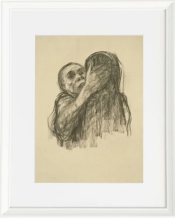 Käthe Kollwitz – Tod wird als Freund erkannt 1934 | Giclée Kunstdruck gerahmt