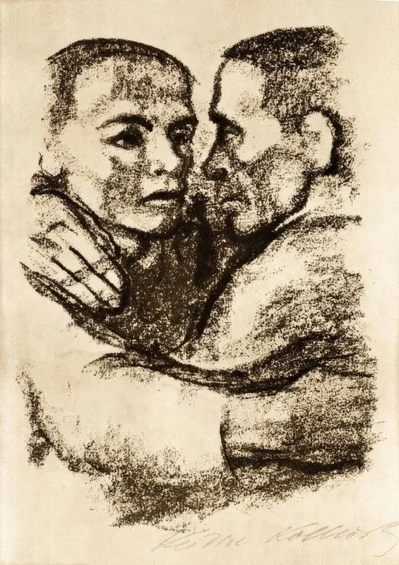 Käthe Kollwitz | Fraternisering – 1924 | Indrammet kunsttryk | Realisme