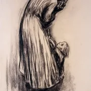 Käthe Kollwitz | Desperat kvinde med barn - 1892 | Indrammet kunsttryk | Realisme