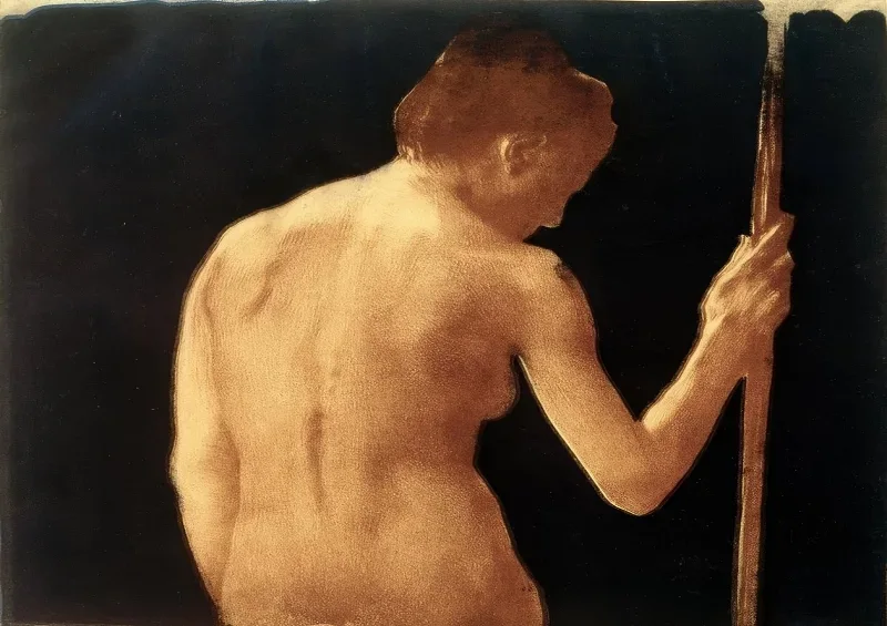 Käthe Kollwitz | Kvinderyg, nøgen (delvis) – 1901 | Indrammet kunsttryk | Realisme