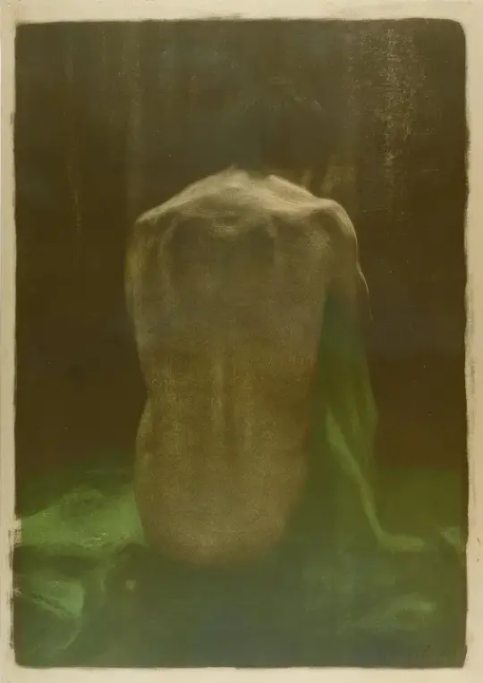 Käthe Kollwitz | Kvindenøgen (set bagfra) på et grønt klæde – 1903 | Indrammet kunsttryk | Realisme