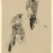 Käthe Kollwitz | To selvportrætter – 1891 | Indrammet kunsttryk | Realisme