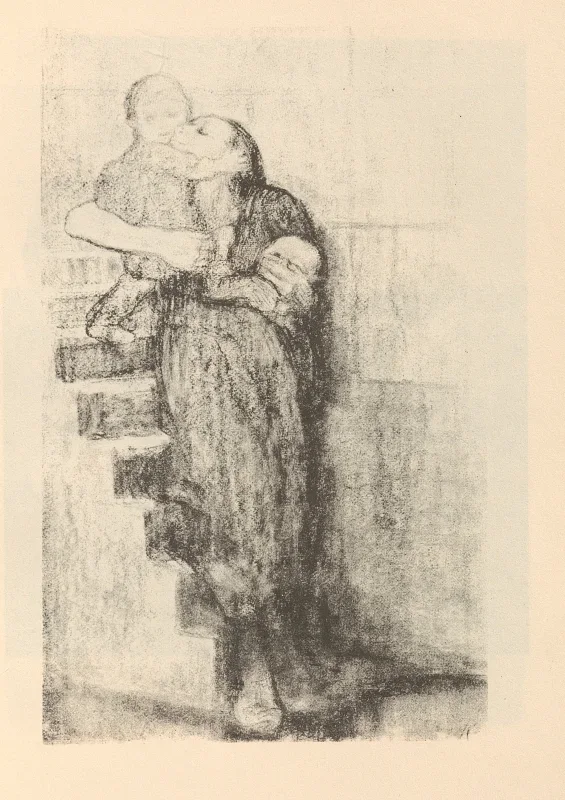 Käthe Kollwitz | Zeichnungen‎ ‎für‎ ‎den‎ ‎Simplizissimus 3 - 1925 | Gerahmter Kunstdruck | Realismus