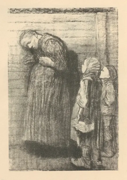 Käthe Kollwitz | Zeichnungen‎ ‎für‎ ‎den‎ ‎Simplizissimus 5 - 1925 | Gerahmter Kunstdruck | Realismus