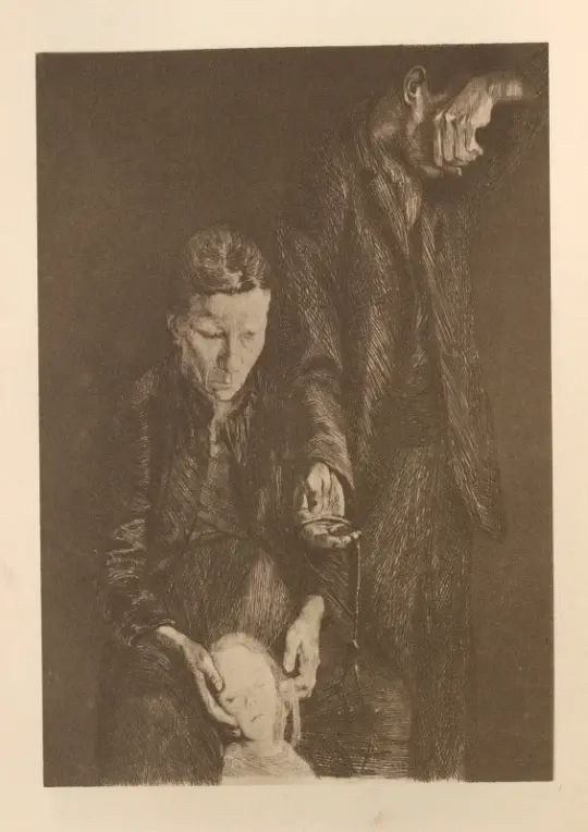 Käthe Kollwitz | Trampet 3 - 1925 | Indrammet kunsttryk | Realisme
