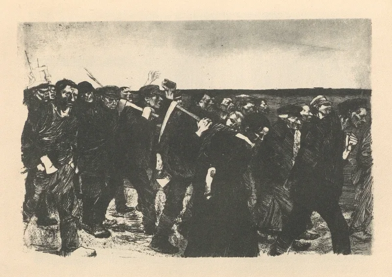 Käthe Kollwitz | Tilhørte 'Væveroprøret' 2 - 1925 | Indrammet kunsttryk | Realisme