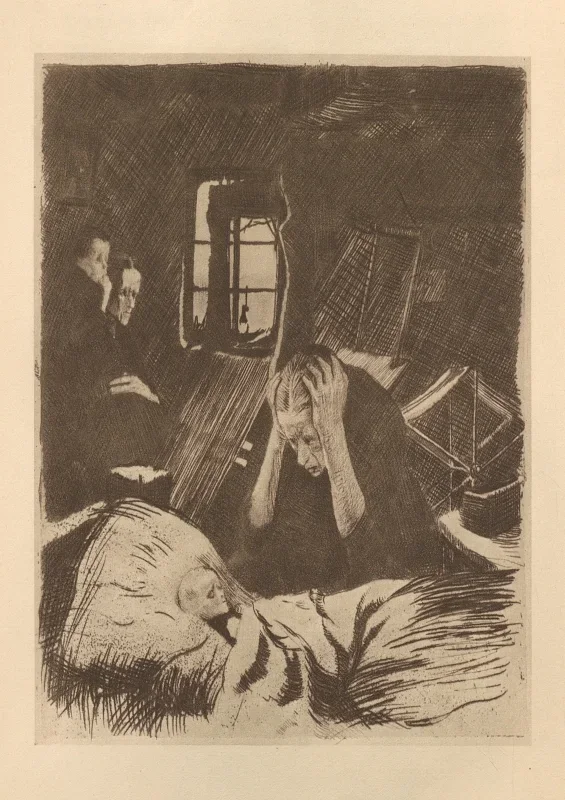 Käthe Kollwitz | Tilhørte 'Væveroprøret' 16 - 1925 | Indrammet kunsttryk | Realisme