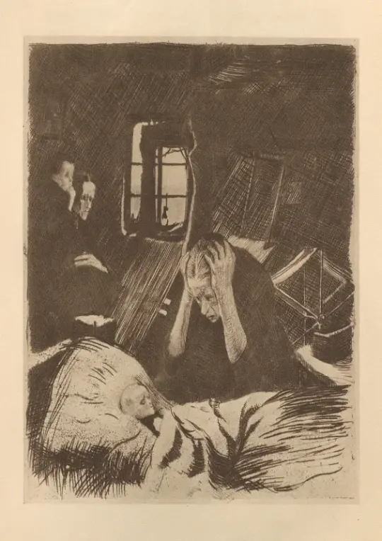 Käthe Kollwitz | Tilhørte 'Væveroprøret' 16 - 1925 | Indrammet kunsttryk | Realisme