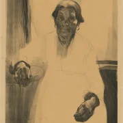 Käthe Kollwitz | Alte Frau am Fenster - 1901 | Gerahmter Kunstdruck | Realismus