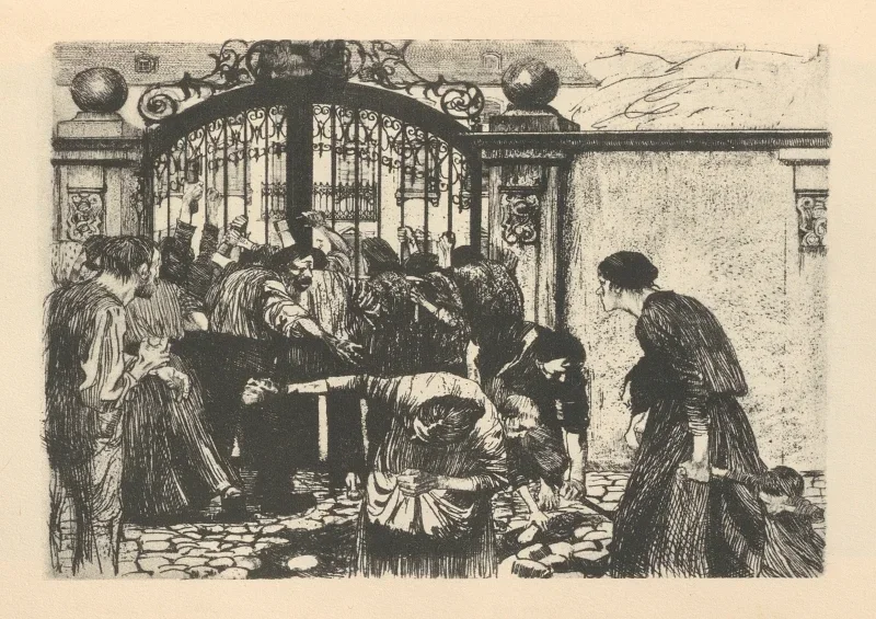 Käthe Kollwitz | Tilhørte 'Væveroprøret' 4 - 1925 | Indrammet kunsttryk | Realisme
