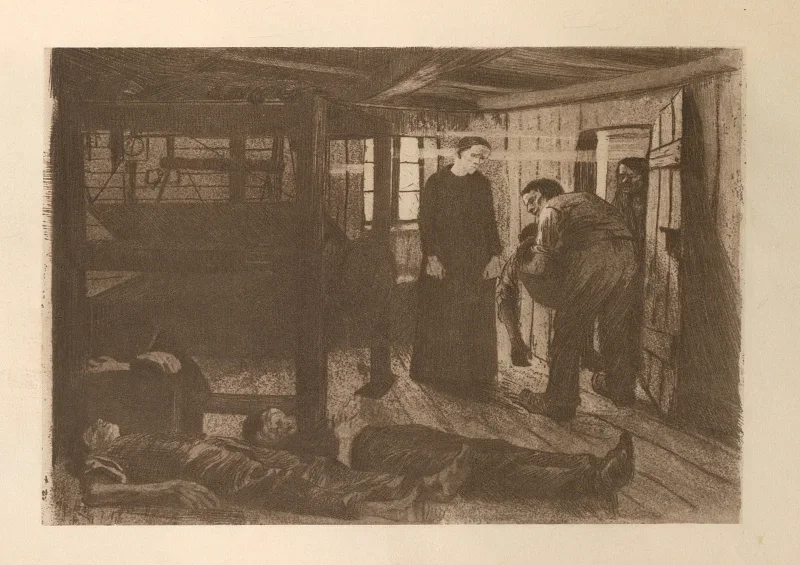 Käthe Kollwitz | Tilhørte 'Væveroprøret' 8 - 1925 | Indrammet kunsttryk | Realisme
